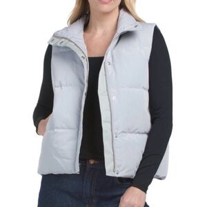 Theory Women’s Shell Down Vest Silver Renew Poly 2 Puffer Vest Size S NWT  $395